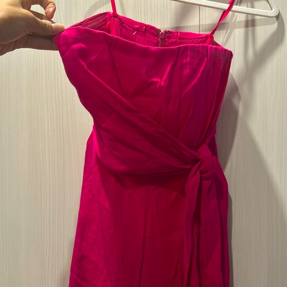 Anthropologie Maeve Womens Size 4 Pink Brin Strapless Cropped Tie Front Jumpsuit - Picture 2 of 10